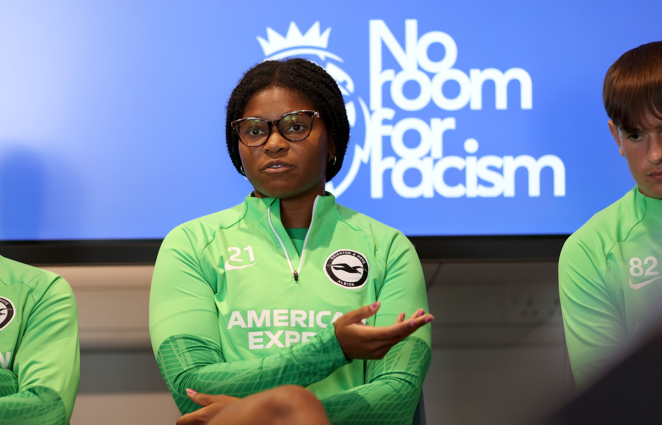 Madison Haley talks anti-racism with Brighton students