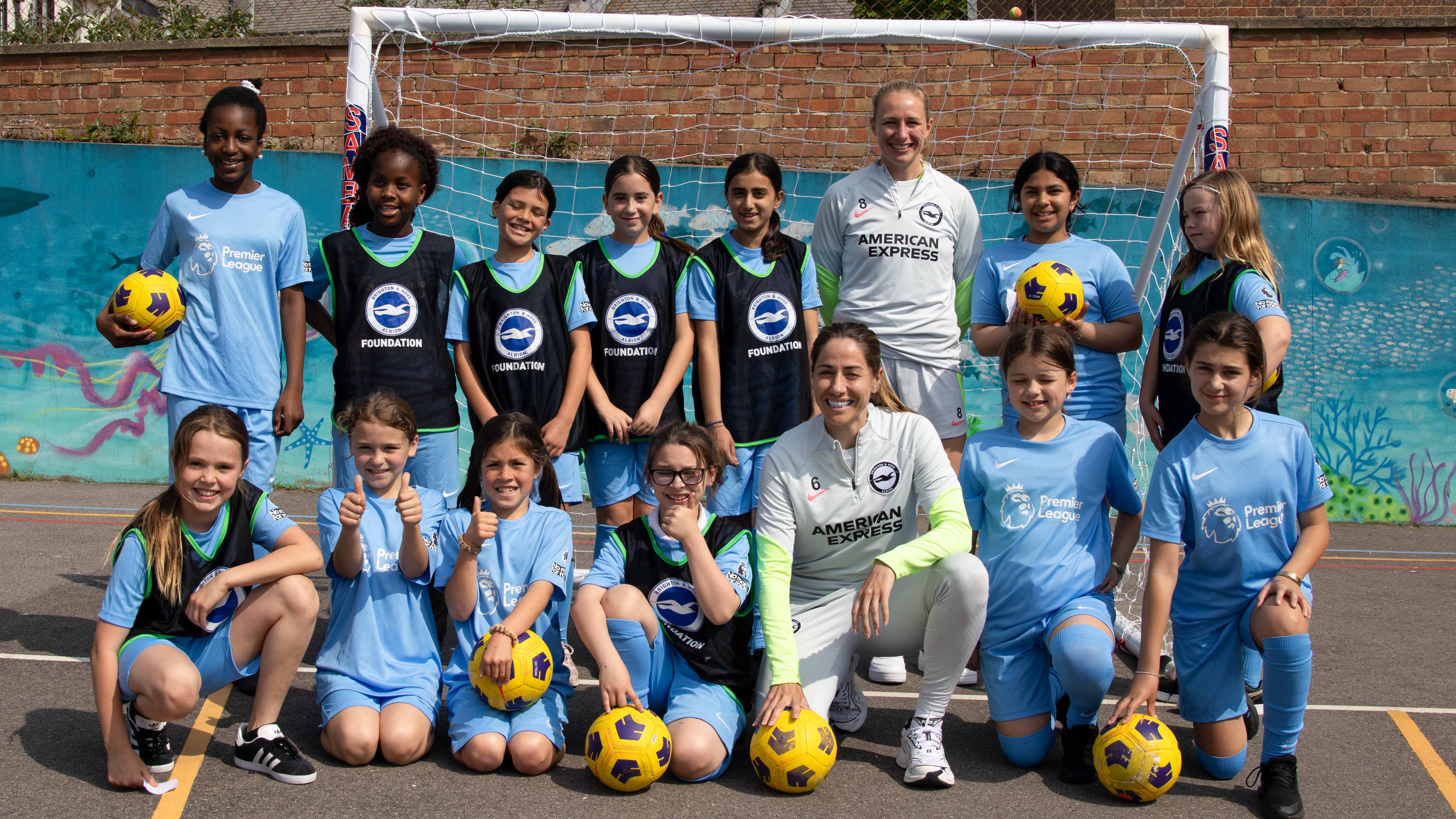 Brighton girls after-school club get surprise Albion visit