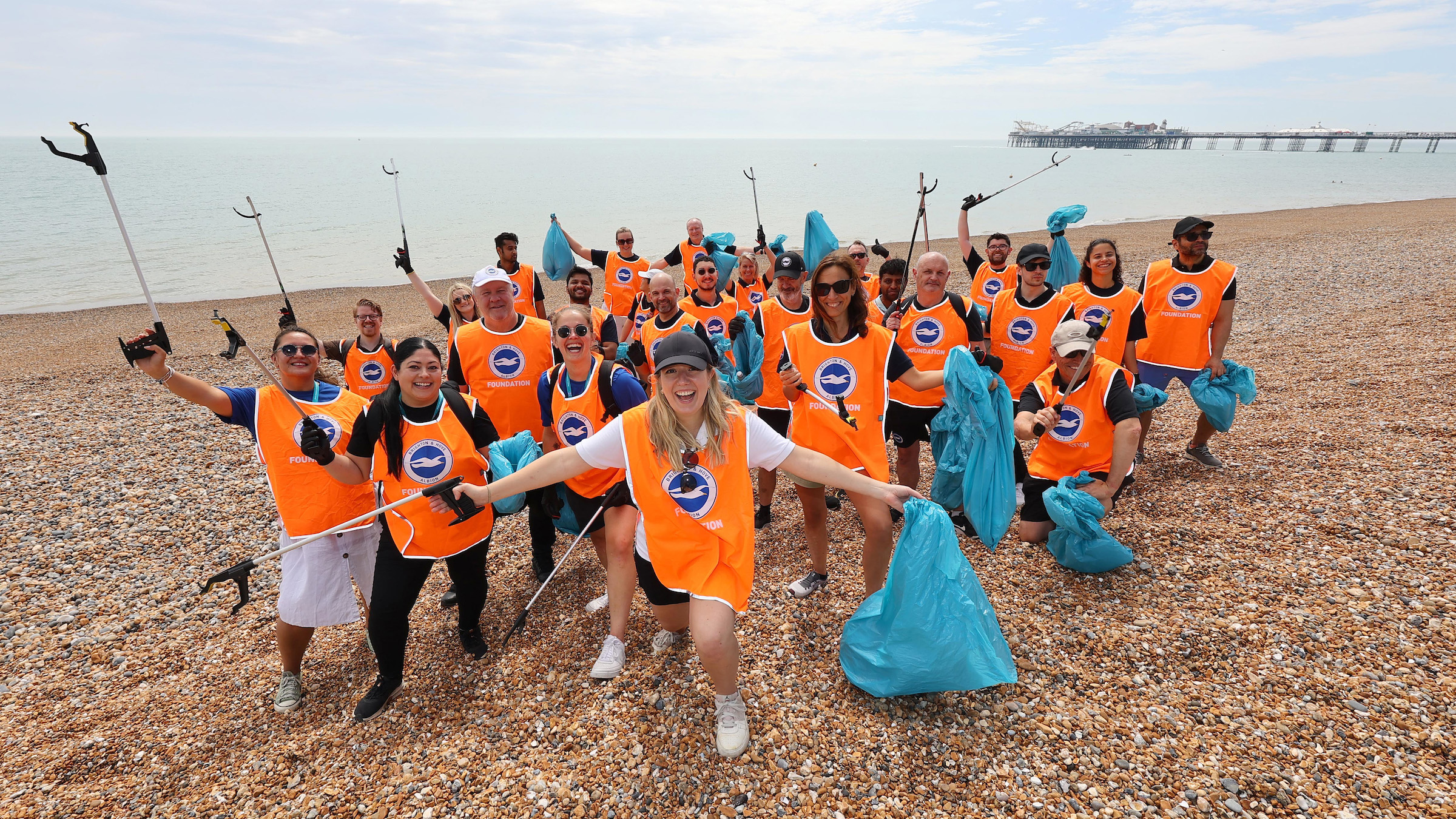 Albion and British Airways clear plastic from Brighton beach