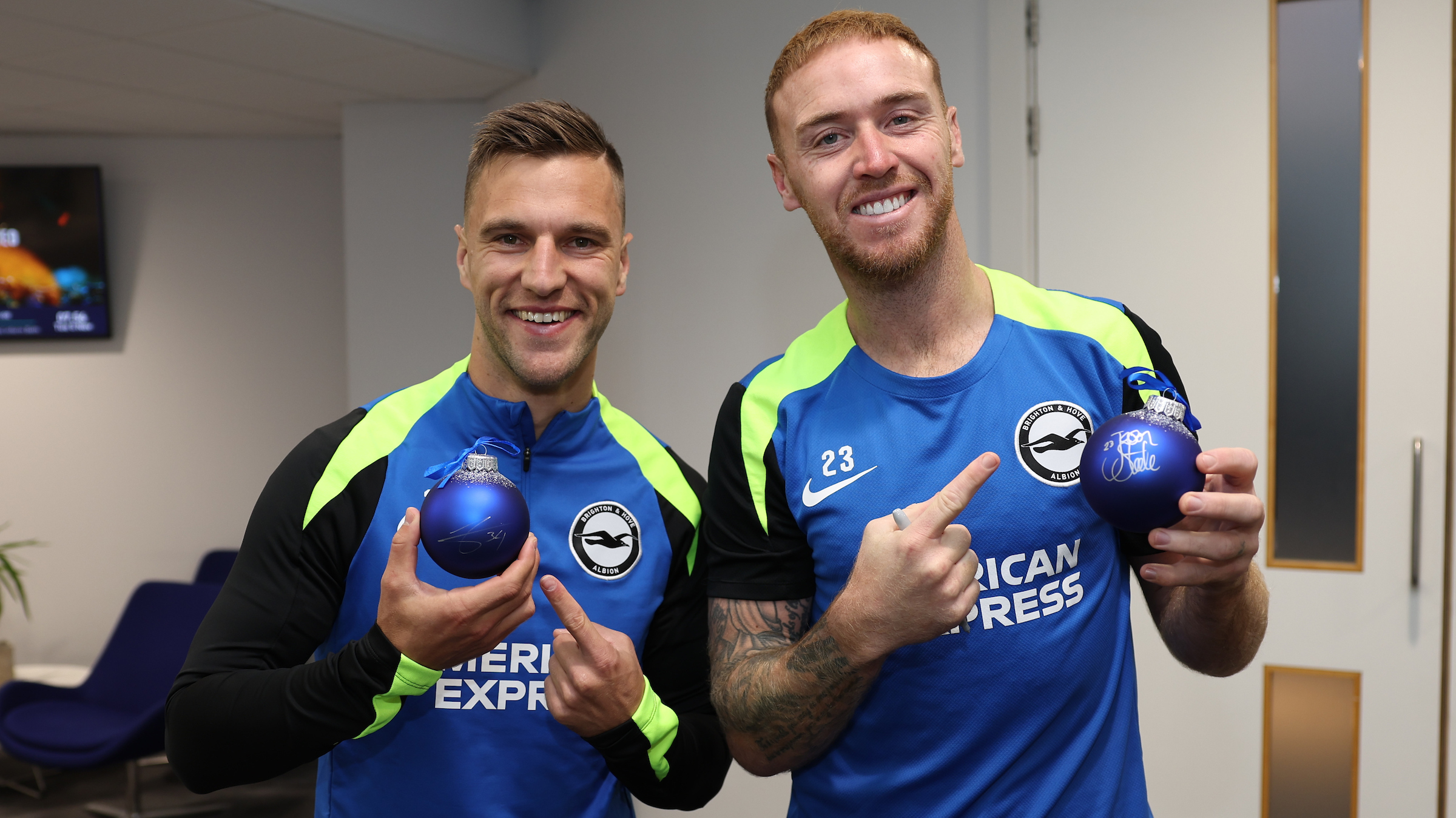 Albion stars sign Christmas baubles for festive fundraiser