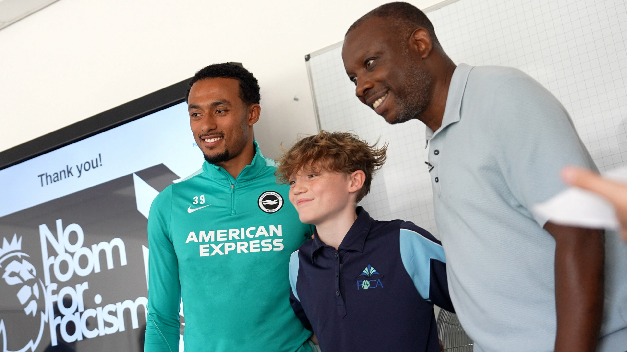 Femi Azeez joins No Room For Racism workshop at Portslade school